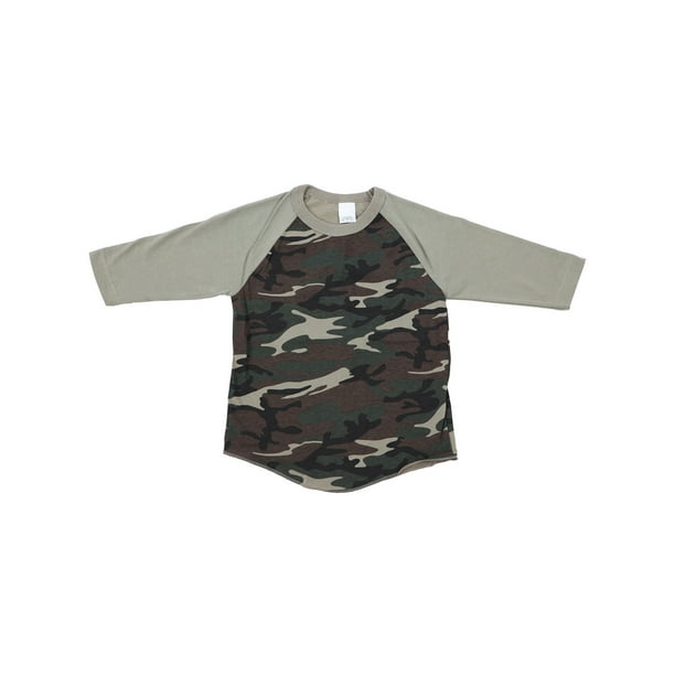 Kids Boys Camouflage Green T Shirt Plain American Baseball Short Raglan Sleeves Kids Boys Camouflage Green T Shirt Plain American Baseball Short Raglan Sleeves